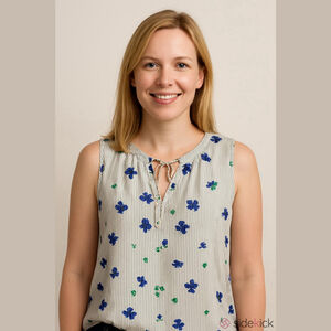 Old Navy sleeveless top floral and stripes with tie front size XL